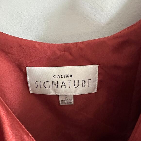 Galina Signature Charmeuse Cowl Dress with Swag Sleeves - Picture 3 of 9